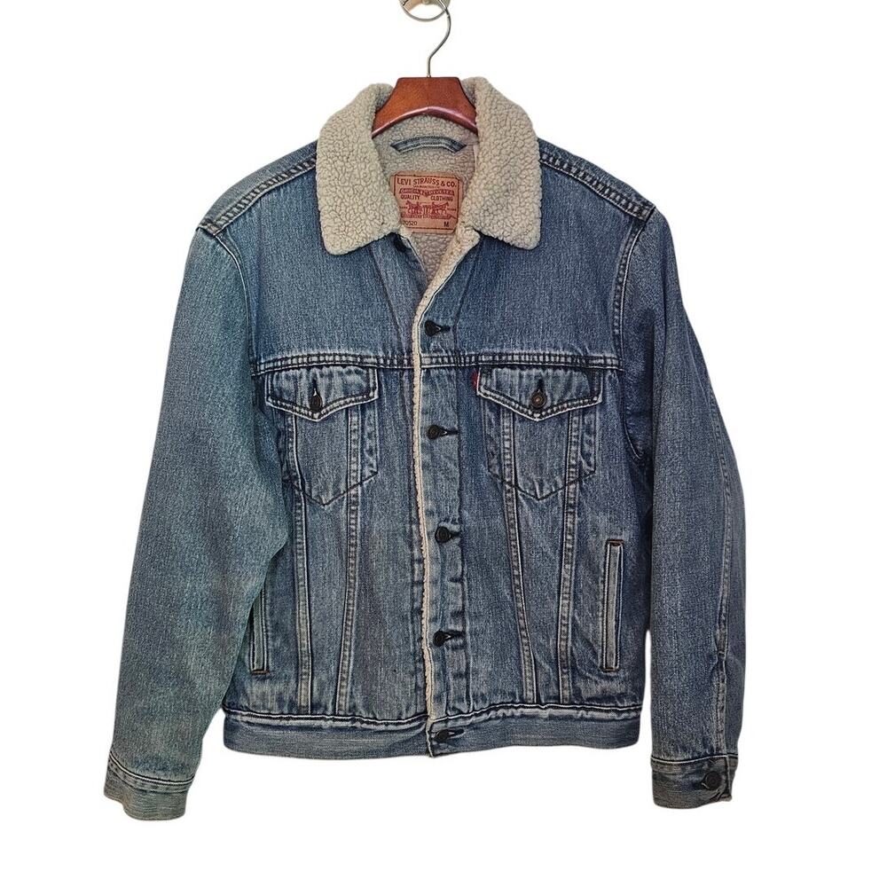Levi's Denim Sherpa Lined Vintage Trucker Jacket Men's Medium